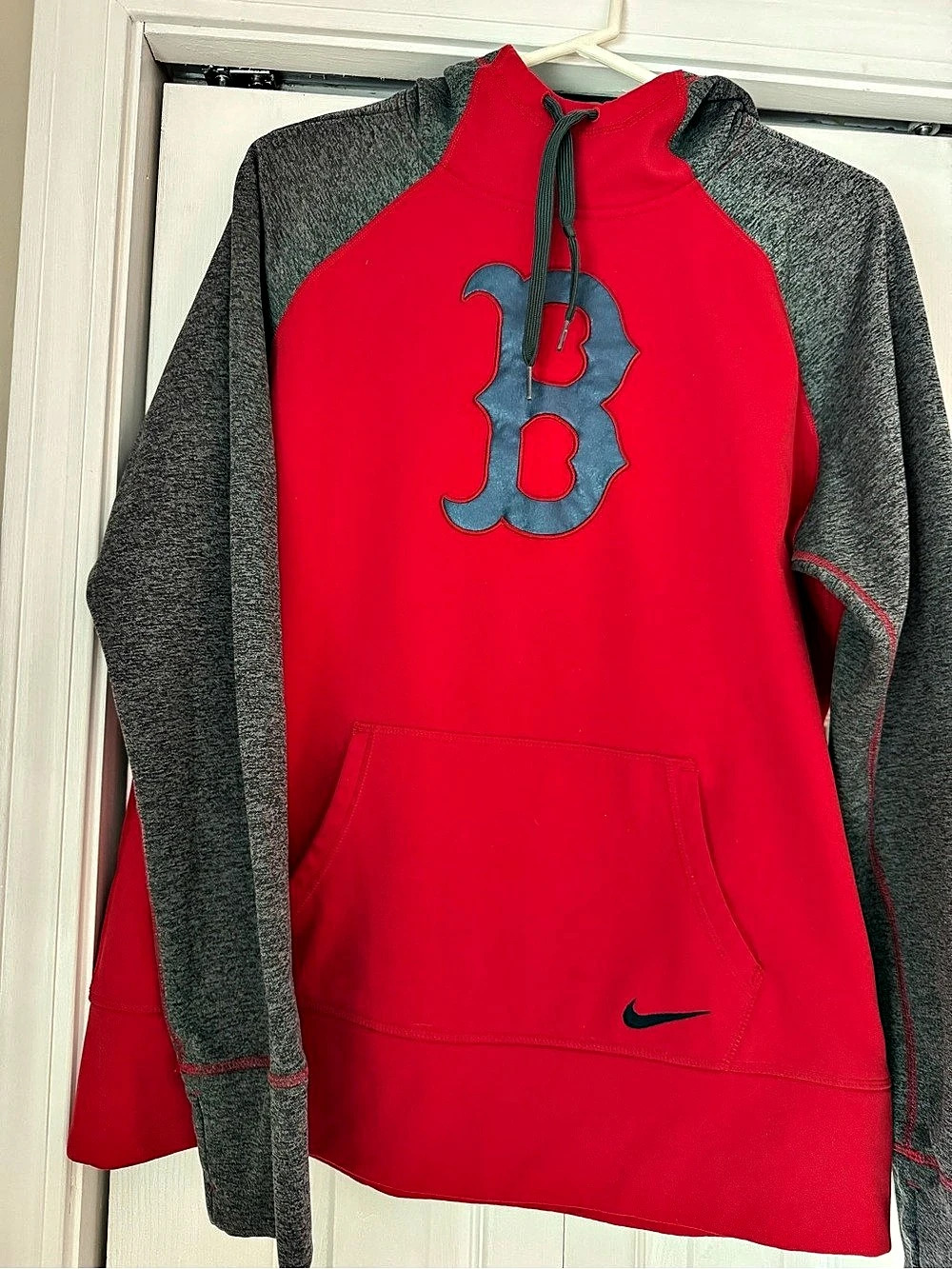 Nike Boston Red Sox MLB Therma-FIT Hoodie Red & Gray Size XL